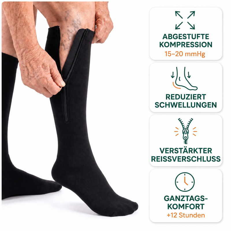 Kompressionsstrümpfe mit Reißverschluss